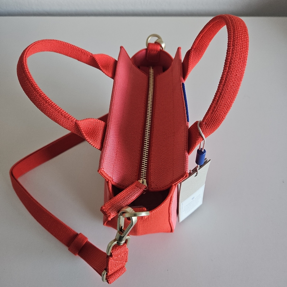 NWT Rothys | The Mini Handbag Crossbody in Two Tone Knit Coral Red - Picture 5 of 7